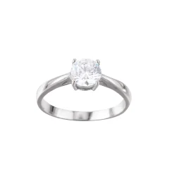 Bague acier Luz zircon blanc