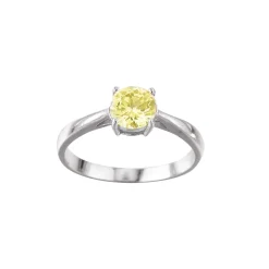 Bague acier Luz zircon jaune