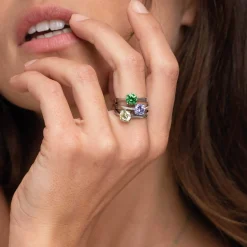 Bague acier Luz zircon jaune