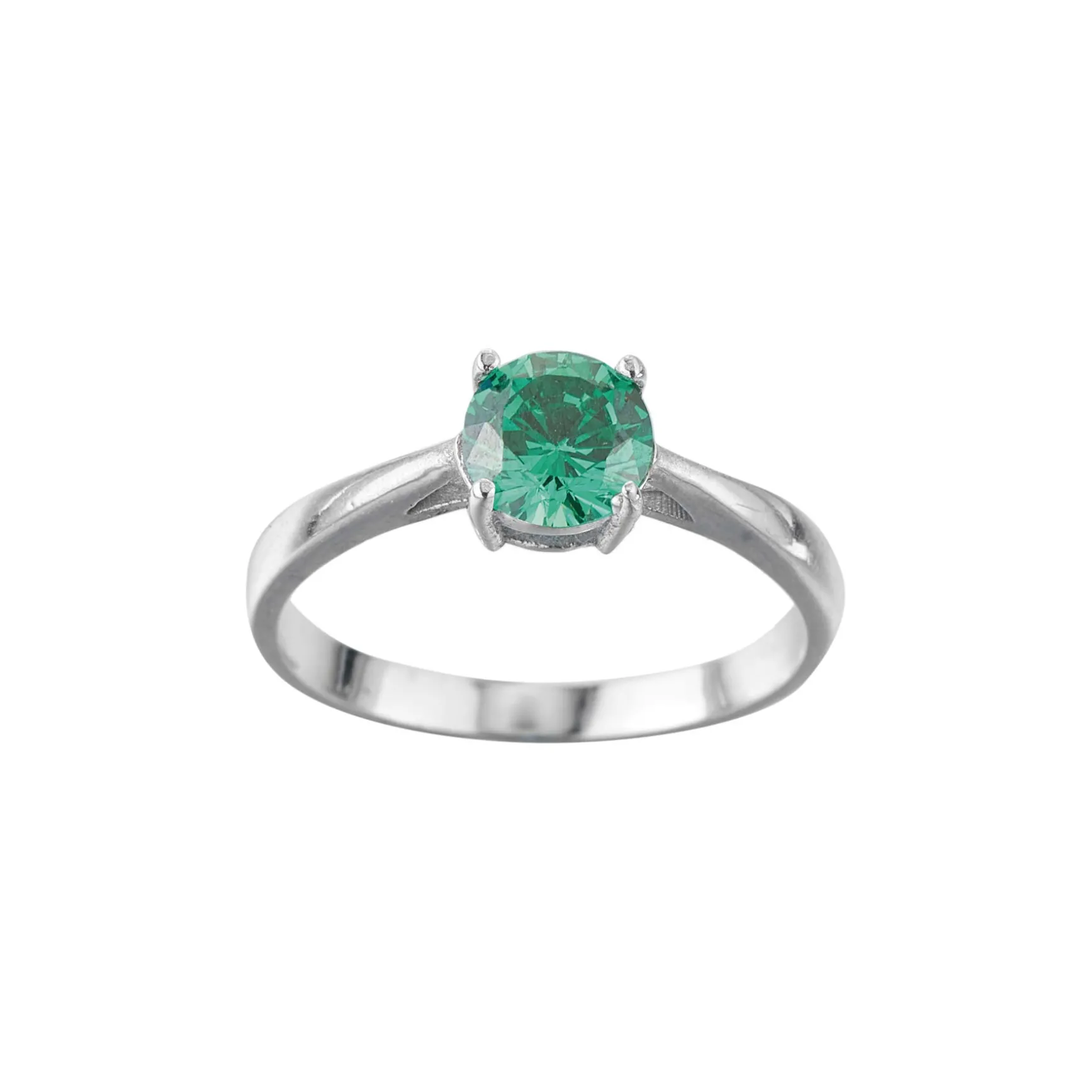Bague acier Luz zircon vert