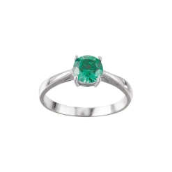 Bague acier Luz zircon vert