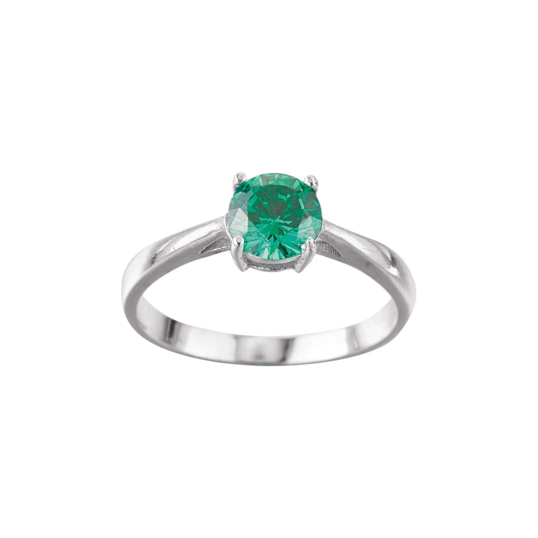 Bague acier Luz zircon vert