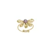 Bague Amélie acier doré or et Améthyste