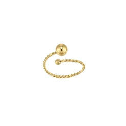 Bague Asio acier doré or