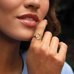 Bague Astéria acier doré or