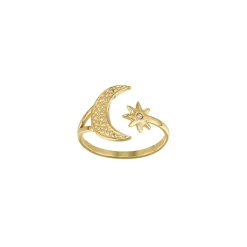 Bague Astéria acier doré or