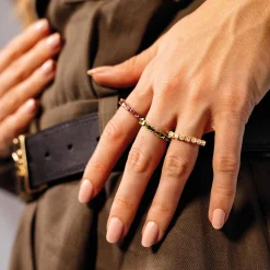 Bague Avenue strass verts