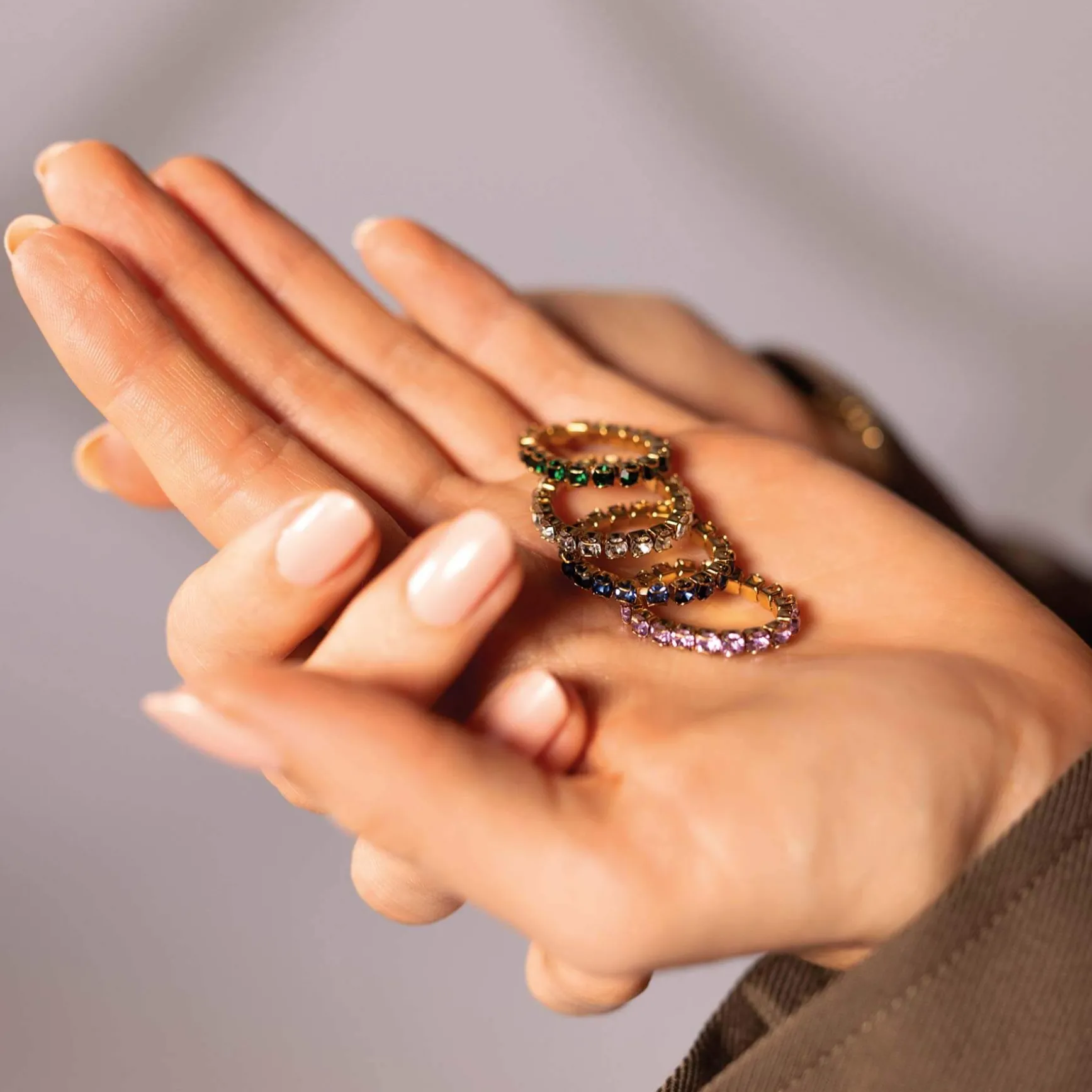 Bague Avenue strass verts