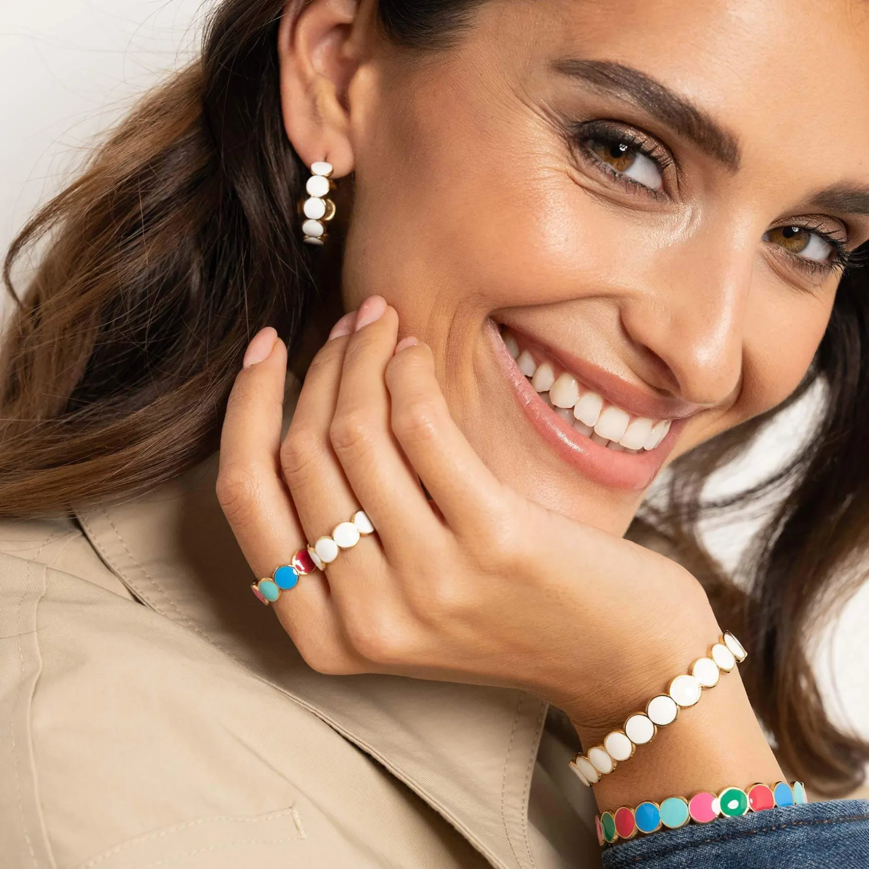 Bague Baia multicolore acier doré or