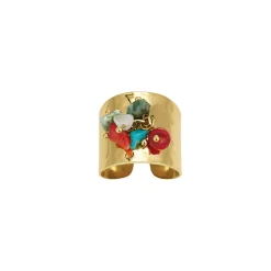 Bague Cassandre acier doré or