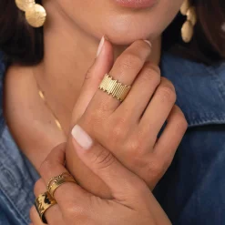 Bague Cassiopé acier doré or