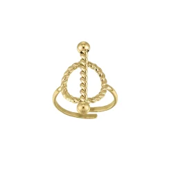 Bague Corazon acier doré or