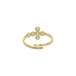 Bague Croix zircons blancs