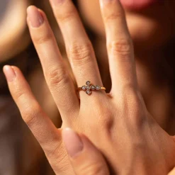 Bague Croix zircons blancs