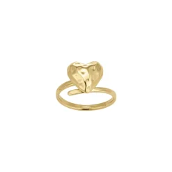 Bague cœur Valentine acier doré or