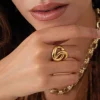 Bague Dolores acier doré or