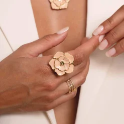 Bague Eden rose acier doré or