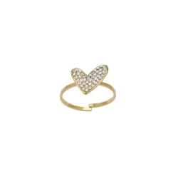 Bague Emmy acier doré or strass