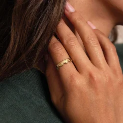 Bague Forever love acier doré or
