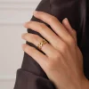 Bague Hearty acier doré or