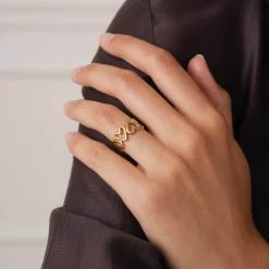 Bague Hearty acier doré or