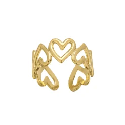 Bague Hearty acier doré or