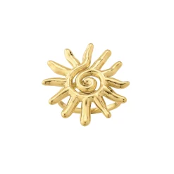 Bague Helios acier doré or