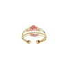 Bague Isa Pierres Rhodonite acier doré or