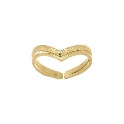 Bague Isaora acier doré or