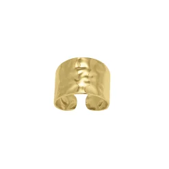 Bague Jupiter martelée acier doré or