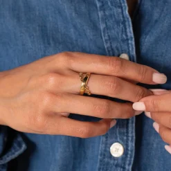 Bague Kairi acier doré or