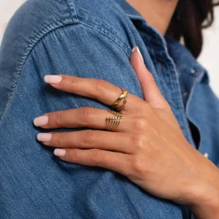 Bague Kairi acier doré or