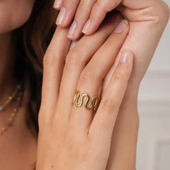 Bague Laila acier doré or