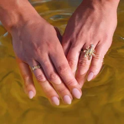 Bague Leucate acier doré or