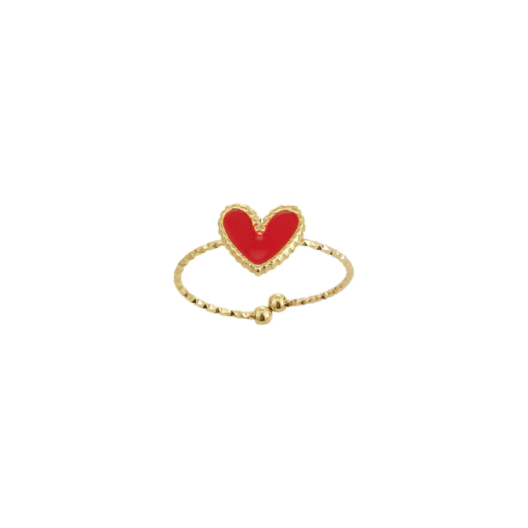 Bague Lolly rouge acier doré or