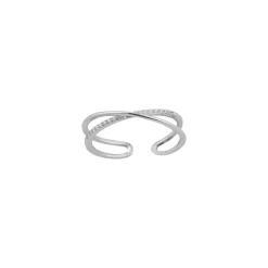 Bague Lona Argent 925 rhodié et zircons