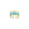 Bague Lona bleue acier doré or