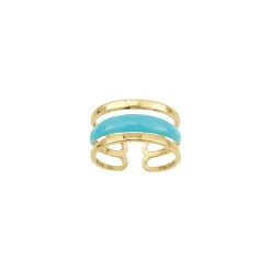 Bague Lona bleue acier doré or