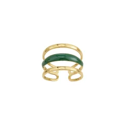 Bague Lona verte acier doré or