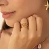 Bague Louisa acier doré or