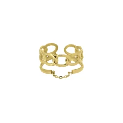 Bague Louisa acier doré or