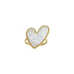 Bague Luzalove acier doré or et nacre
