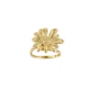 Bague Marguerite acier doré or