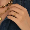 Bague Marie acier doré or