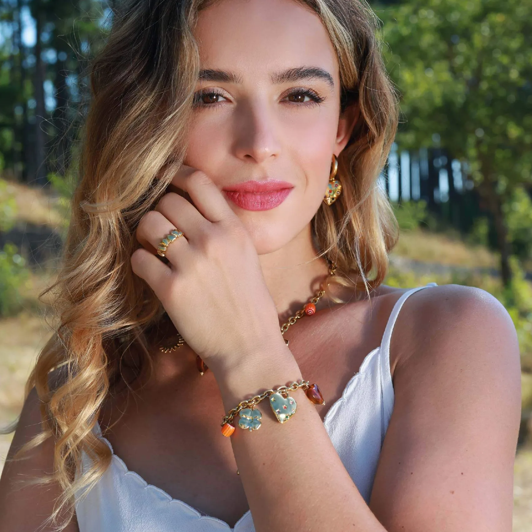 Bague Mathilde acier doré or