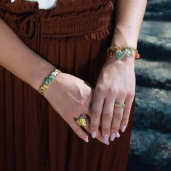 Bague Mathilde acier doré or