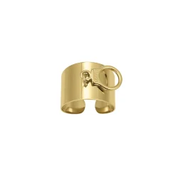 Bague Menotte Ursula acier doré or
