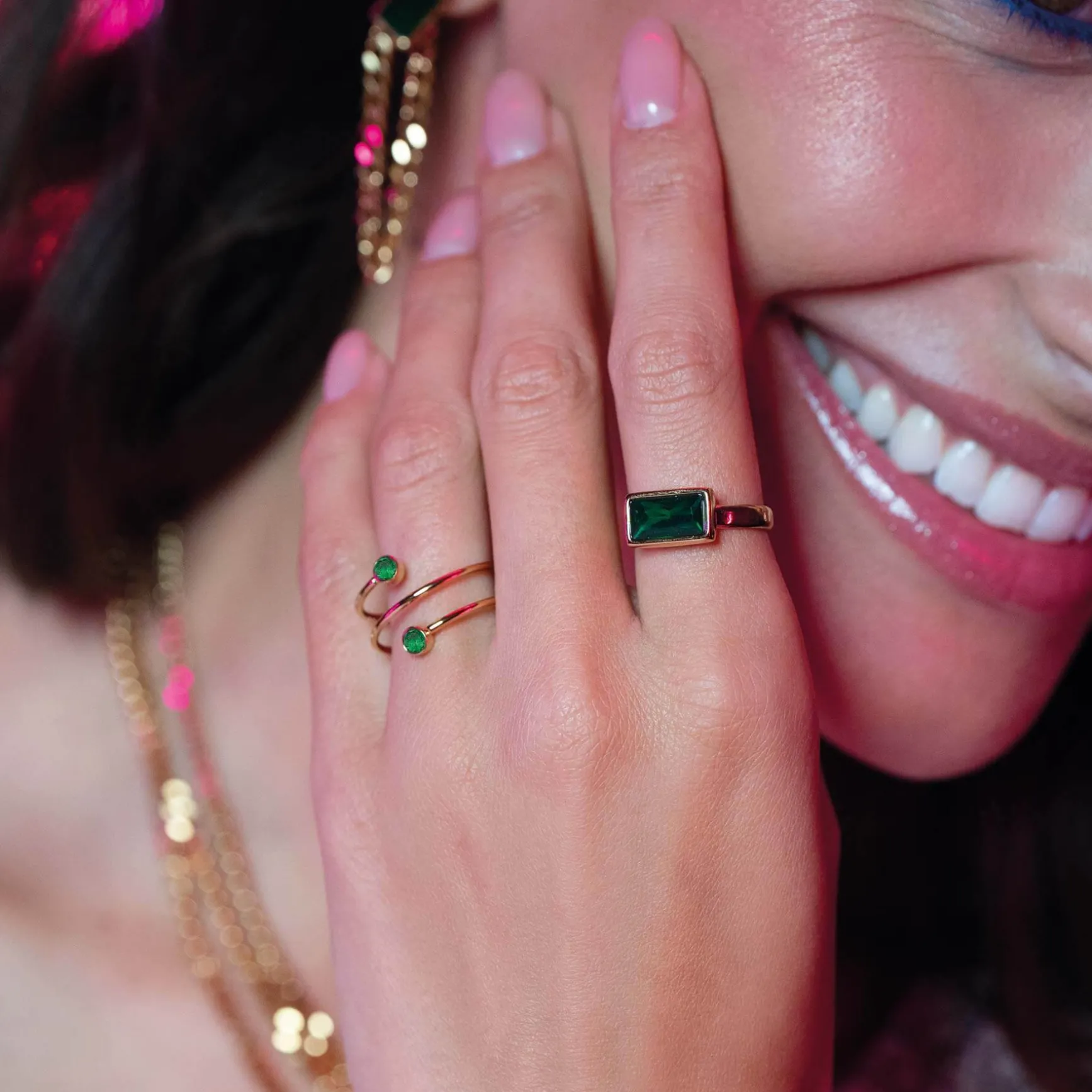 Bague Mila Strass vert