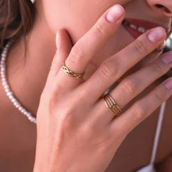 Bague multi Infini acier doré or