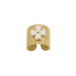 Bague Naomi blanche acier doré or